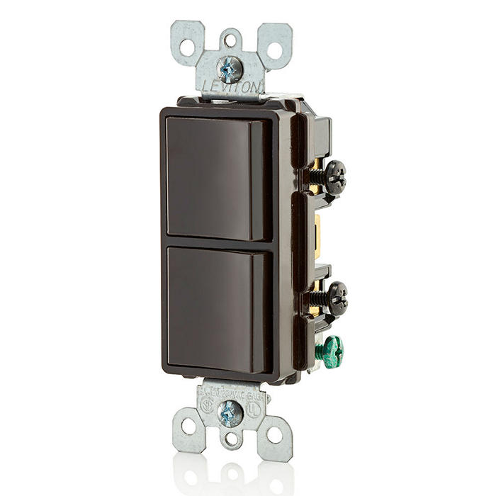 Switch: 15A Decora, 1-Pole Combination, Brown