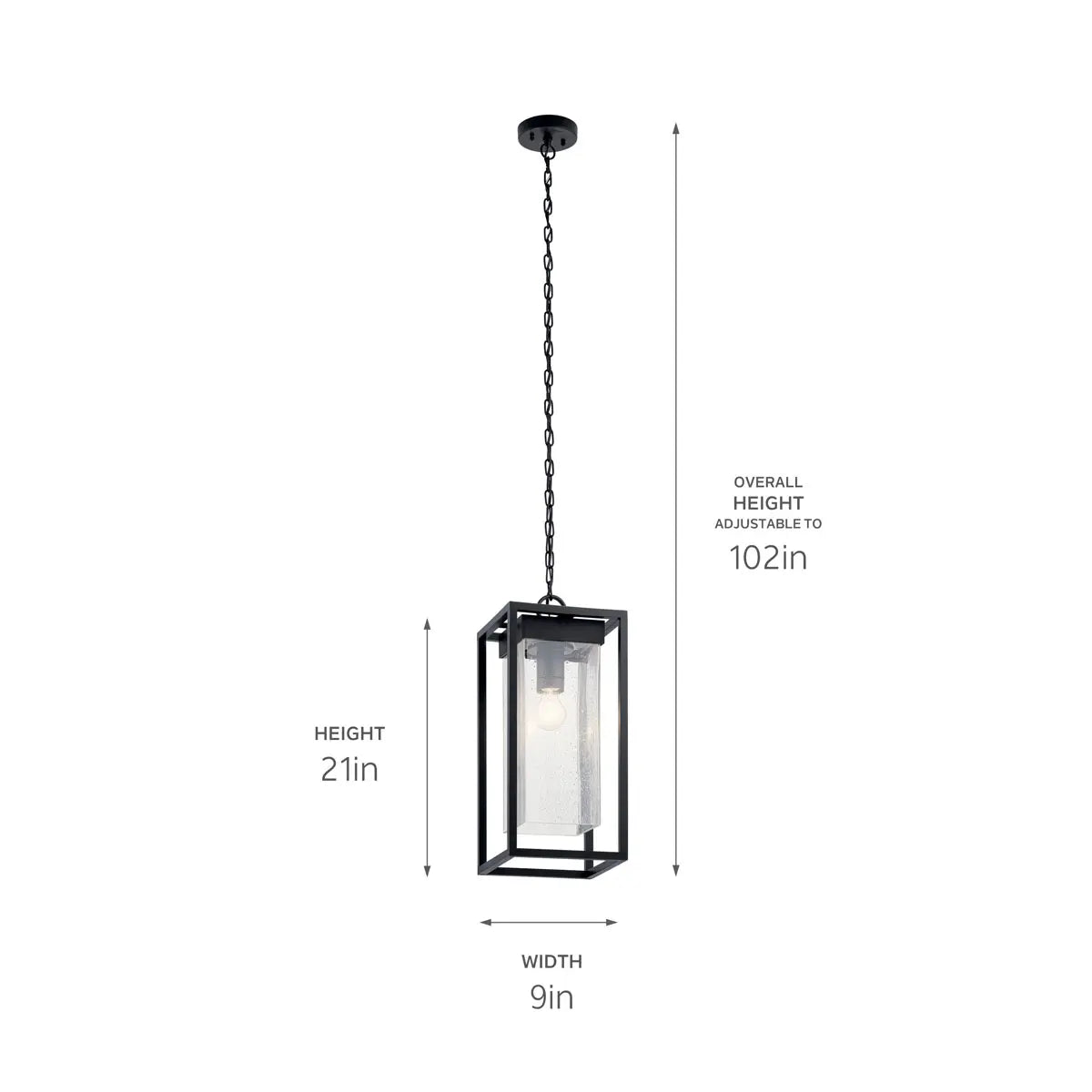 Outdoor Hanging Light, Black