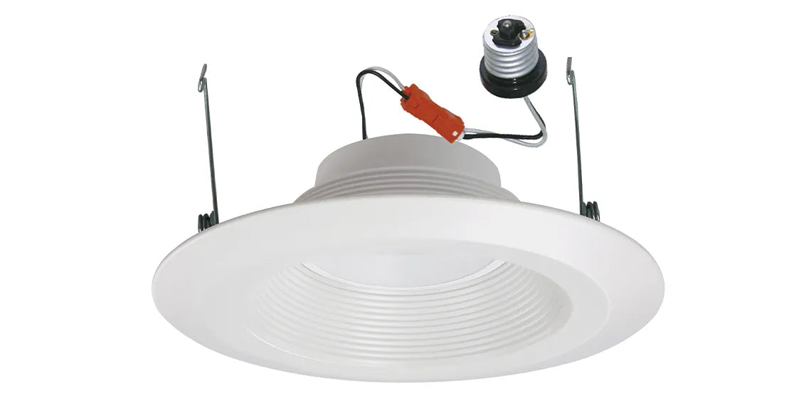 6” LED Recessed Baffle Trim, White