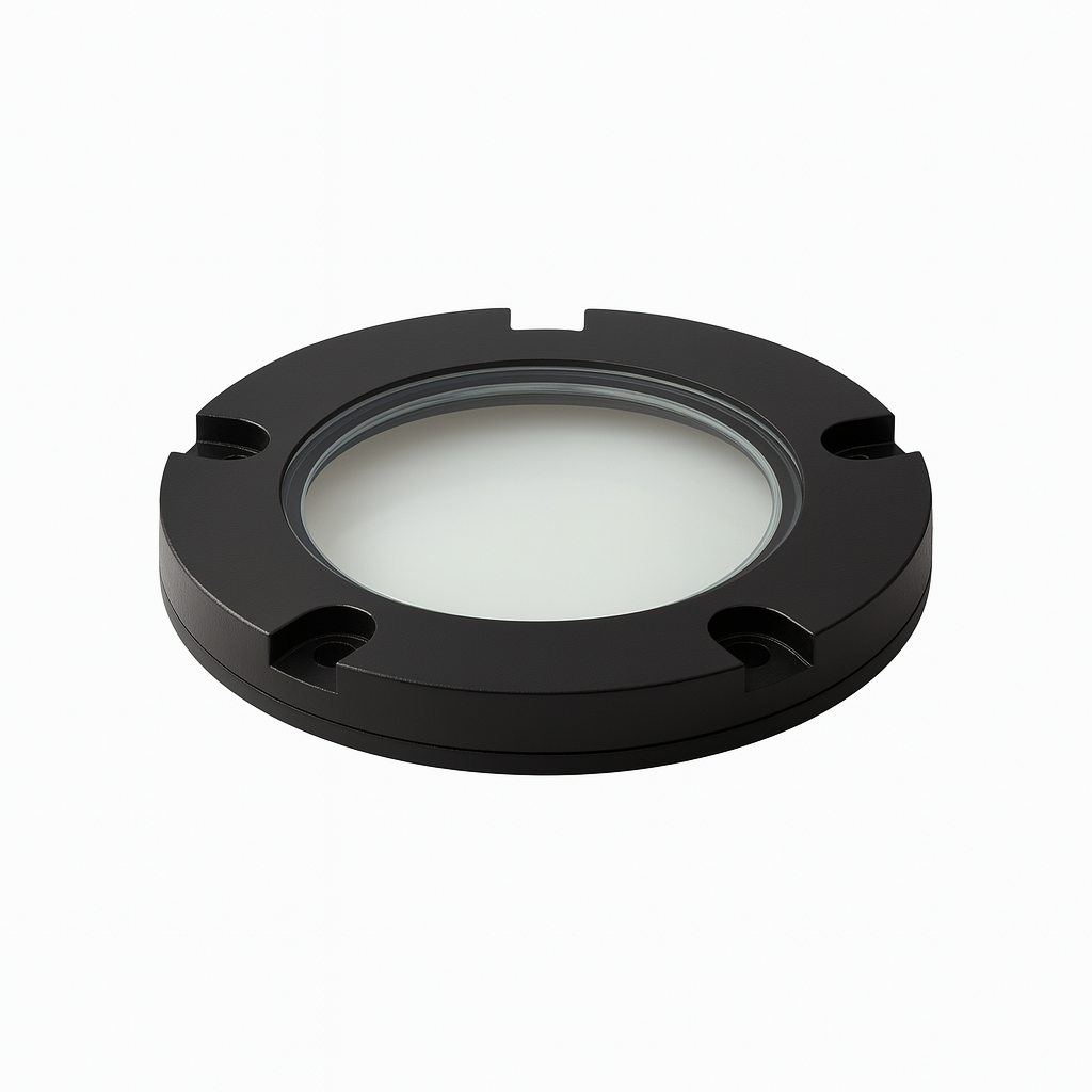 Well Light Cover: Sealed, Brass, Louvered Face, Clear Lens