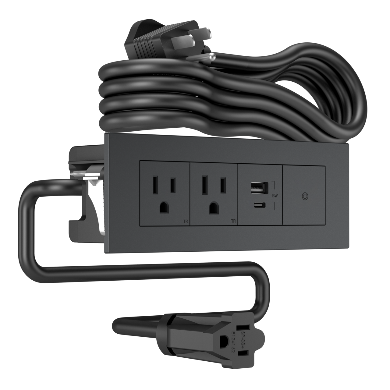 Power Center: 2 Outlet, 1 USB, 1 Switch
