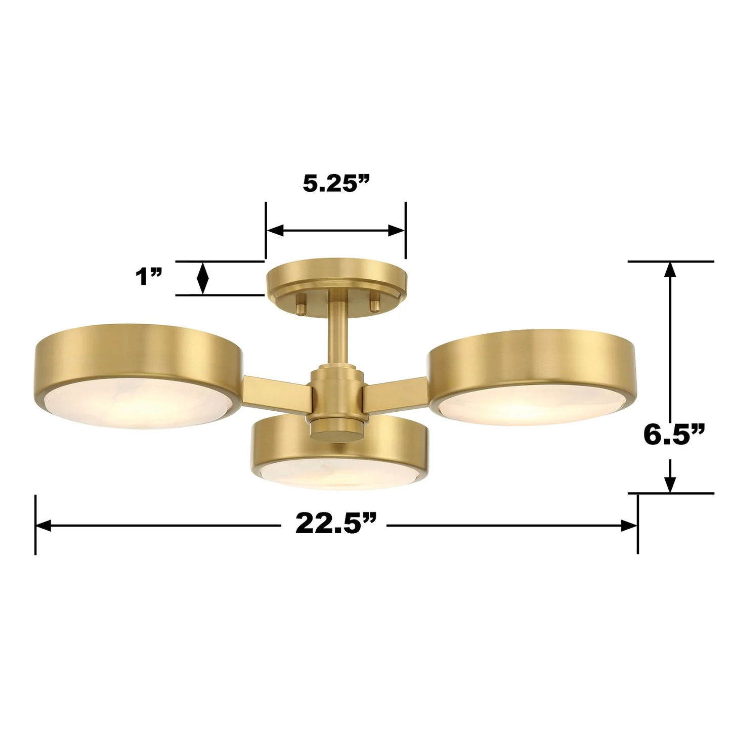 Orson 3 Light Semi Flush Mount
