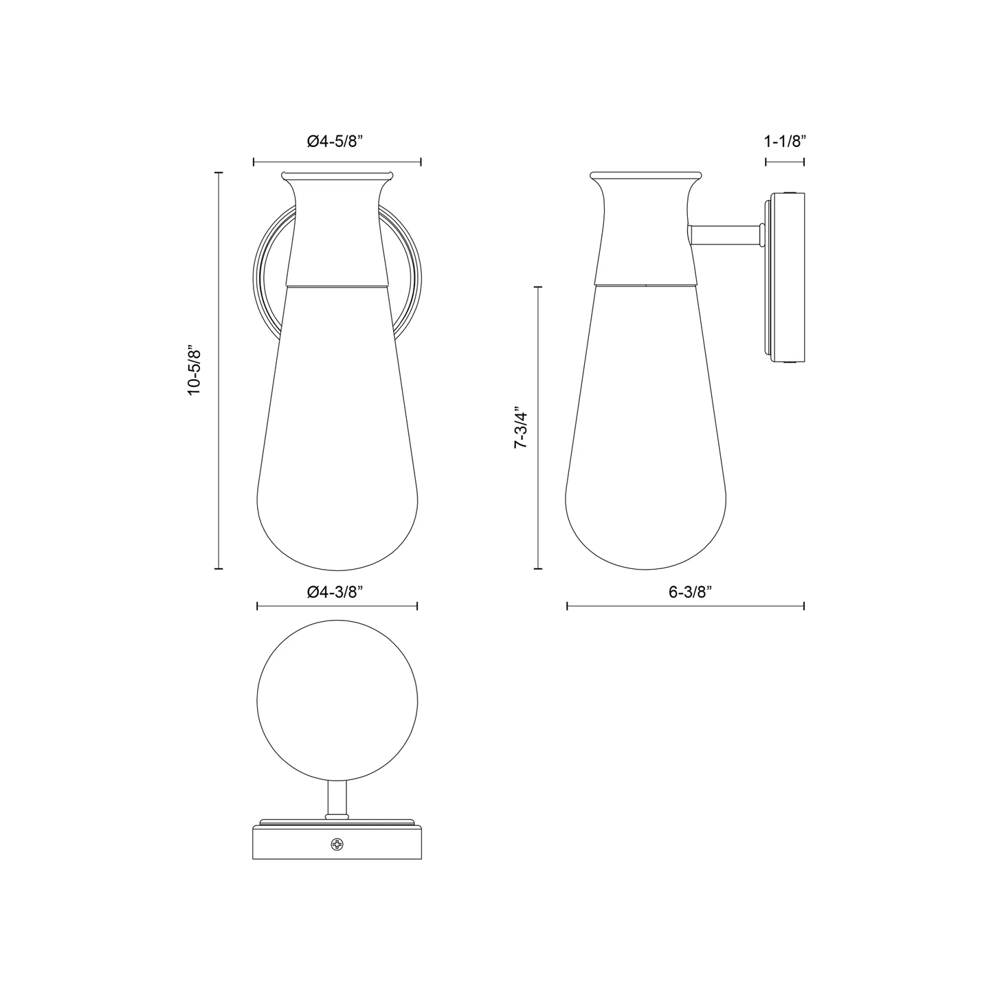 Marcel 5-in Exterior Wall Sconce