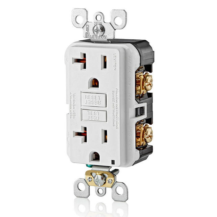 GFCI Receptacle: 20A, NTR, White