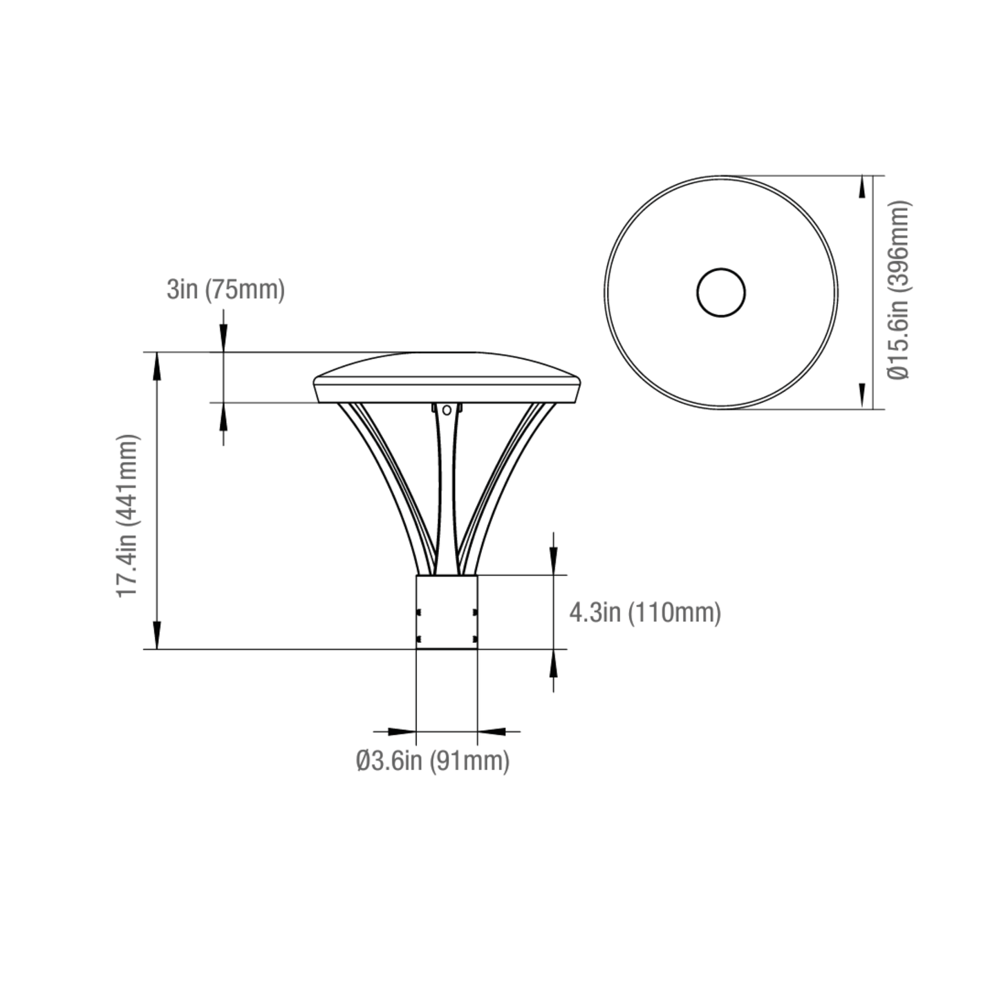 LED Post Top Head
