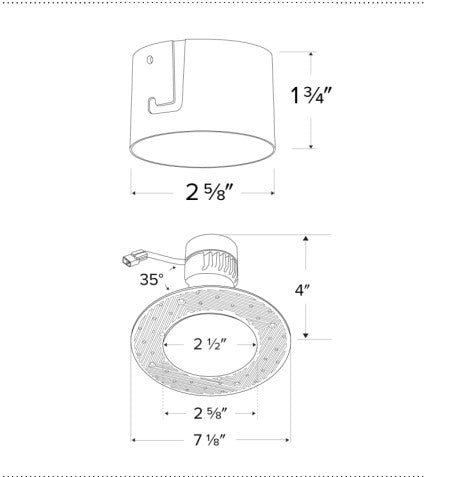 Pex™ 2" Adjustable Trimless Reflector