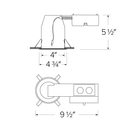 4" Remodel Dedicated LED Housing Can
