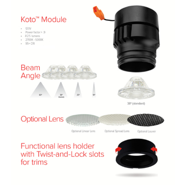Koto™ LED Module with 5 CCT Switch
