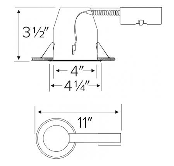 4" IC Airtight Shallow Remodel LED Housing
