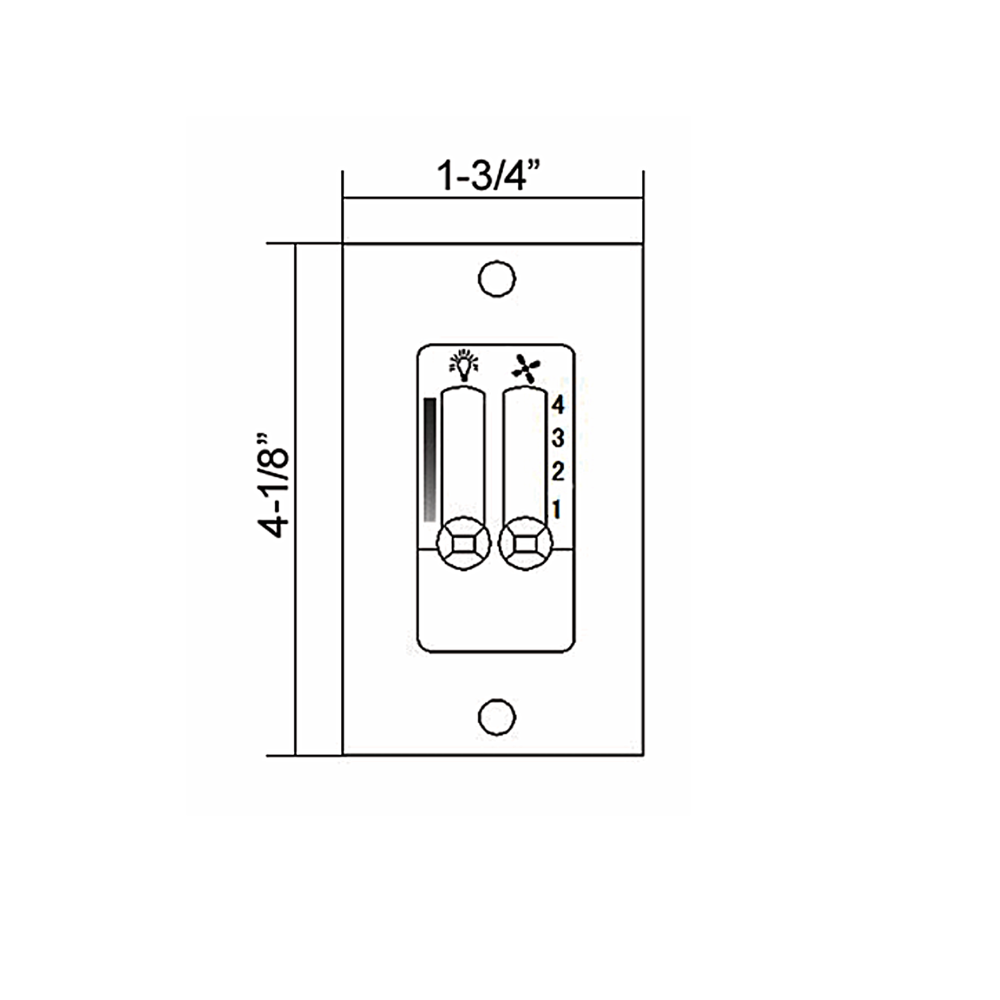 Wall-Mount Ceiling Fan Control, White