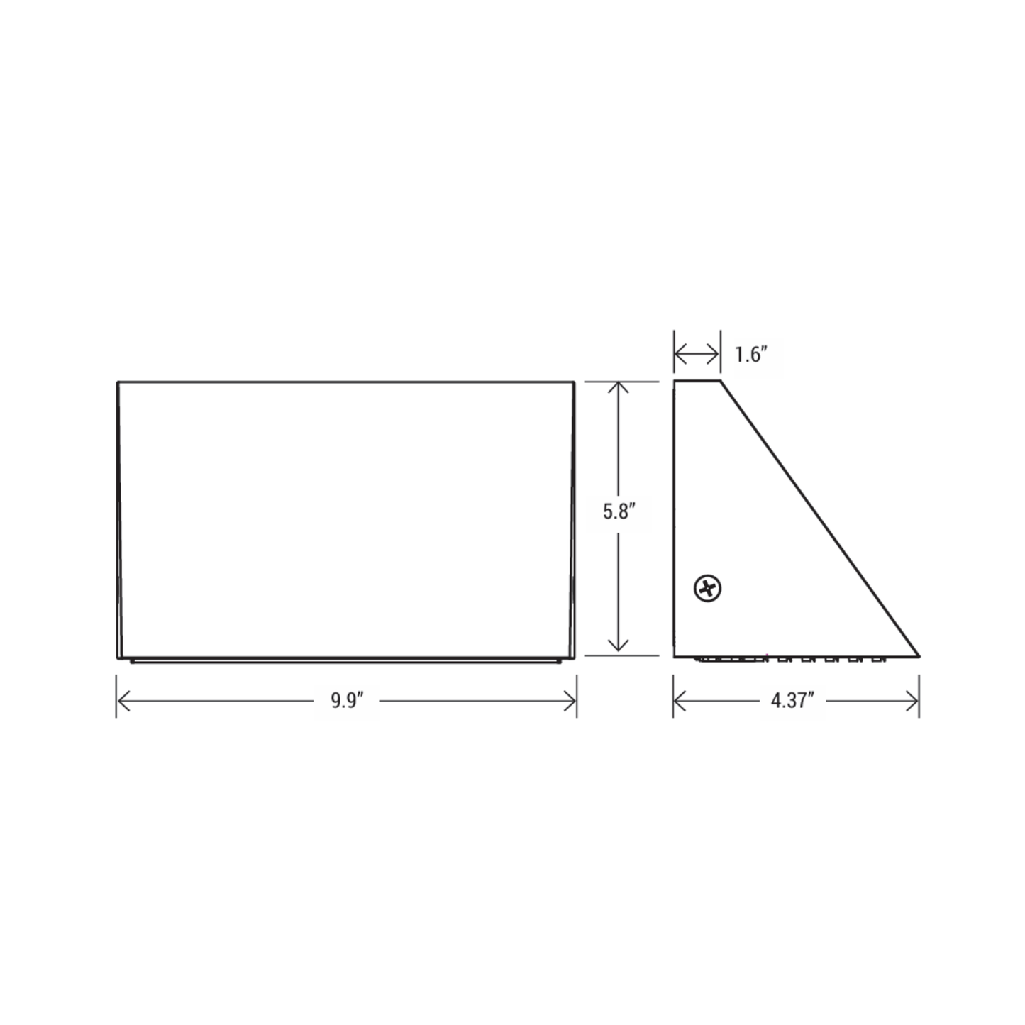 LED Cutoff Wallpack, Black