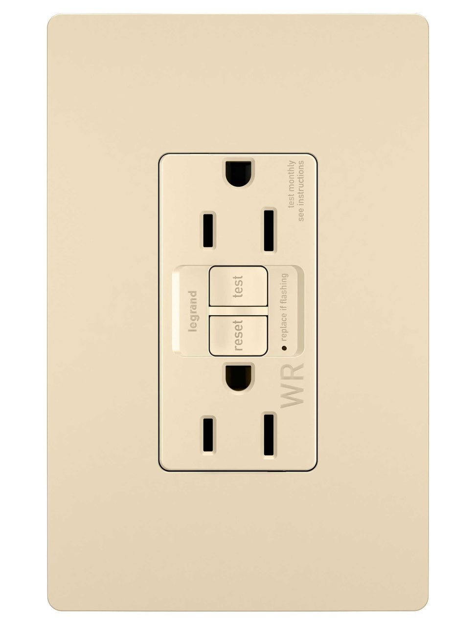 GFCI Receptacle: Duplex, TR, WR, 15A