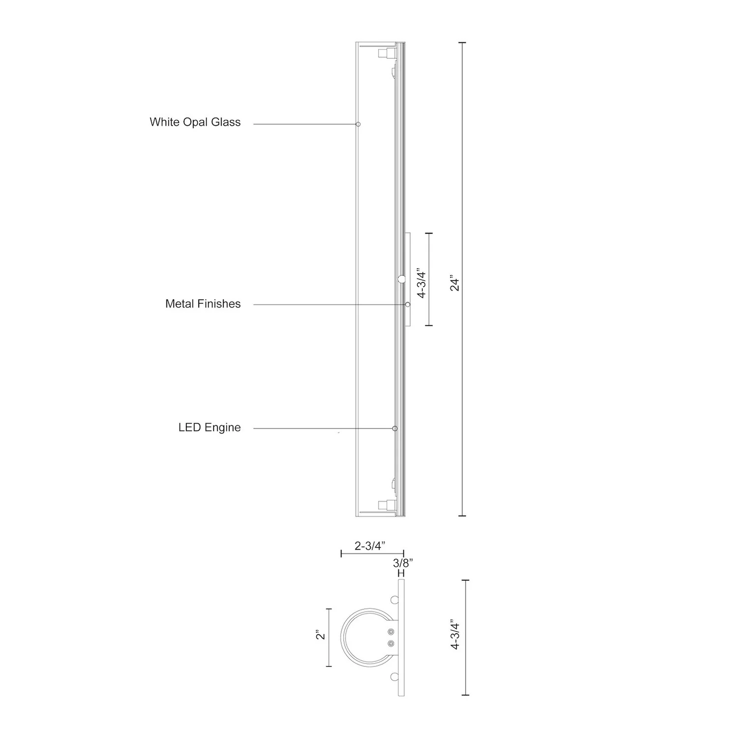 Bute 24-in Wall Sconce