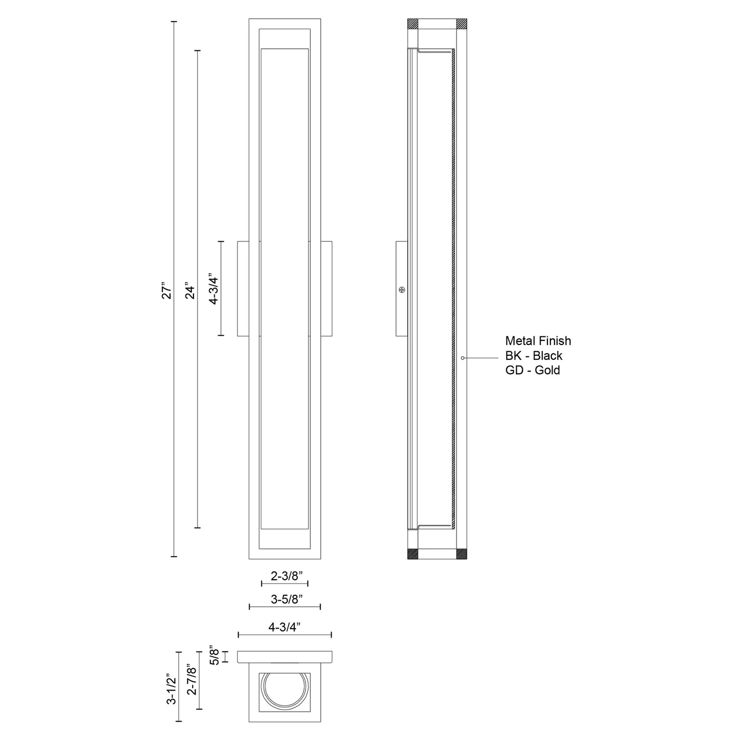 Lochwood 27-in Wall Sconce