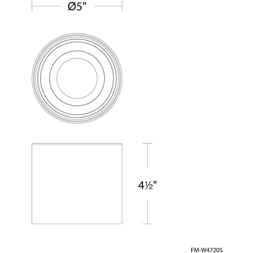 Downtown 5" Round Outdoor Ceiling Mount