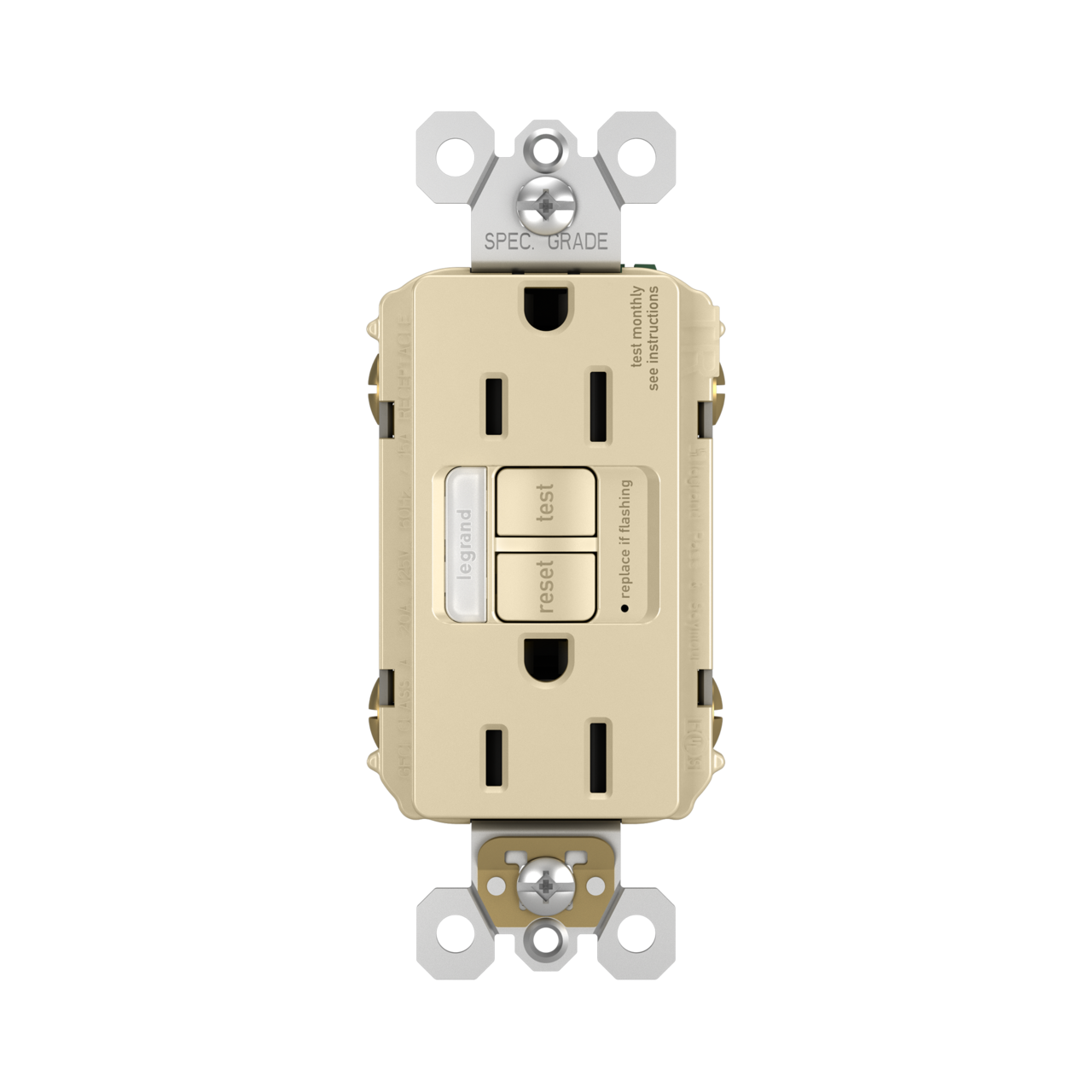 GFCI Receptacle + Nightlight: TR, 15A