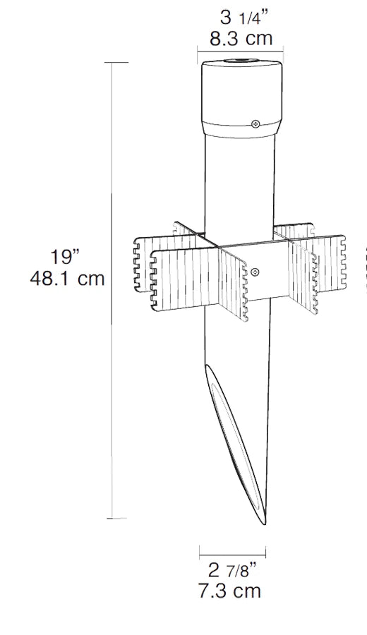19" Landscape Mounting Post – Black PVC