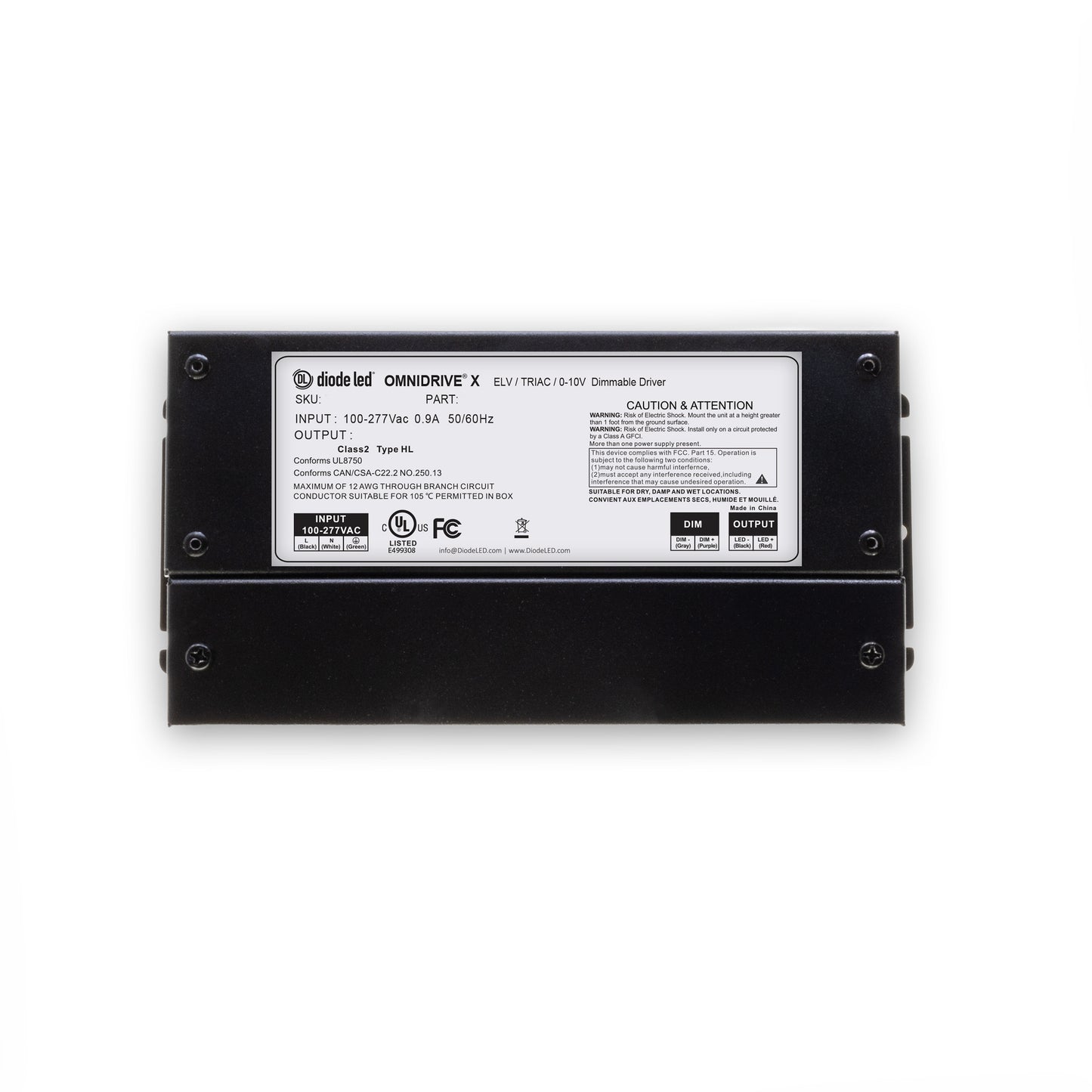 120W/24VDC Wet Location Dimmable Driver