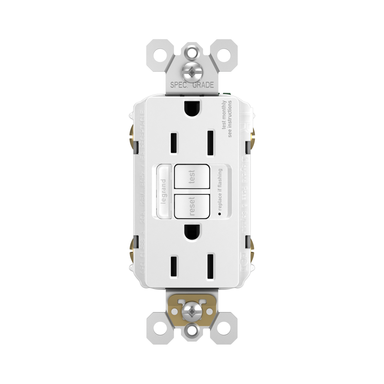 GFCI Receptacle + Nightlight: TR, 15A