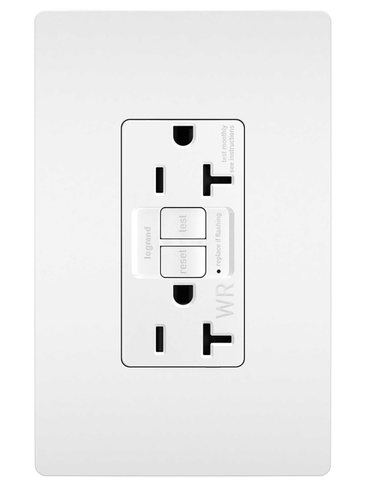 GFCI Receptacle: Duplex, TR, WR, 20A