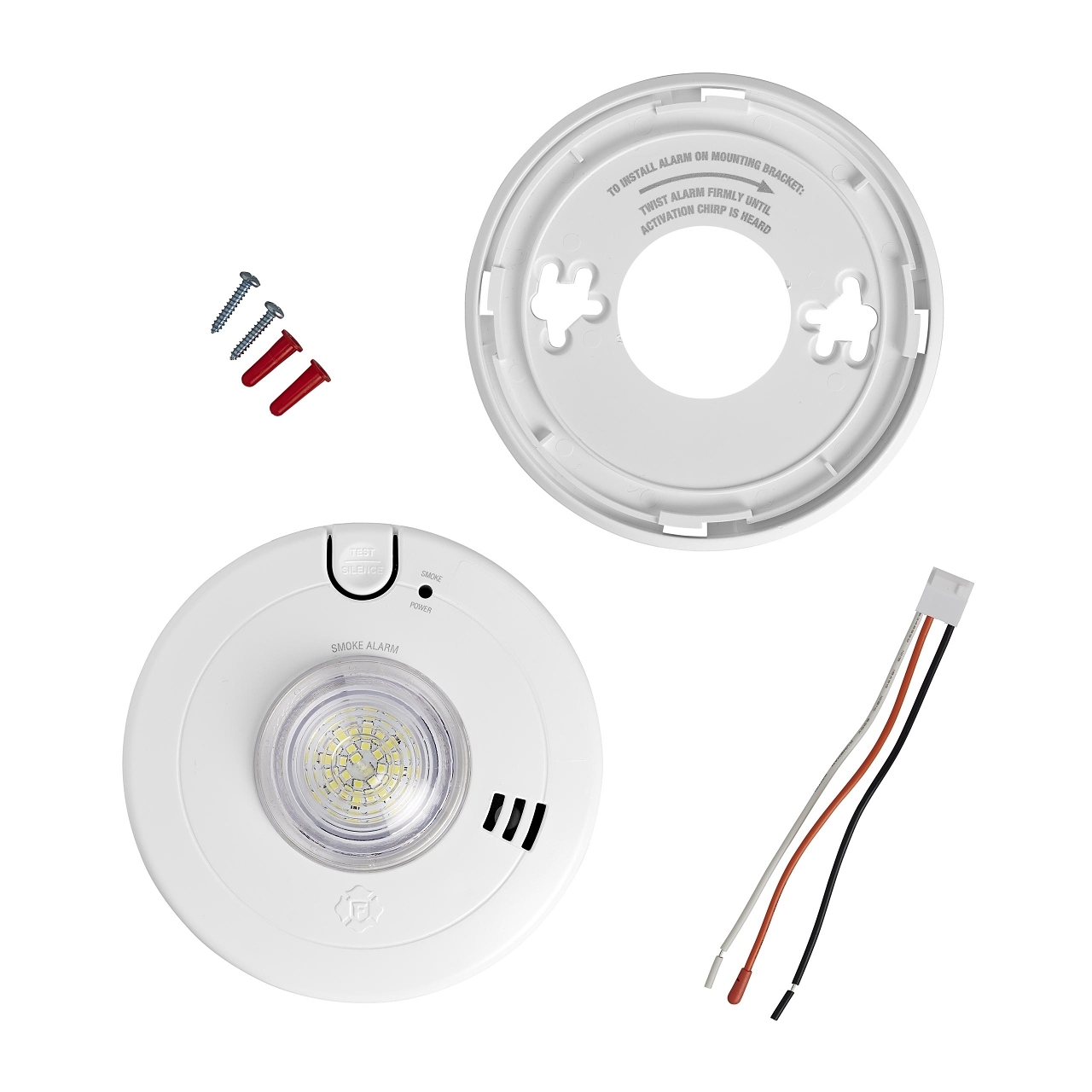 120V Photoelectric Smoke Alarm w/LED Strobe (Hearing Impaired)