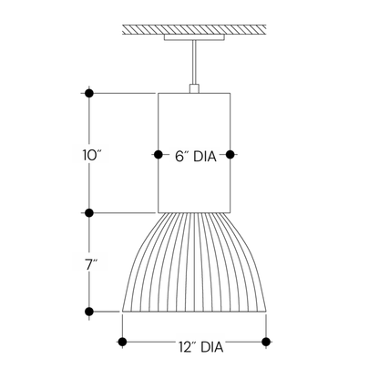 12" LED Dome Pendant Light