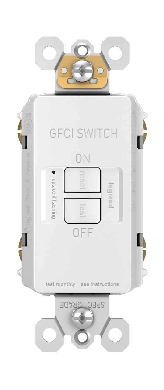 Dead Front Receptacle: 20A Duplex Self-Test GFCI