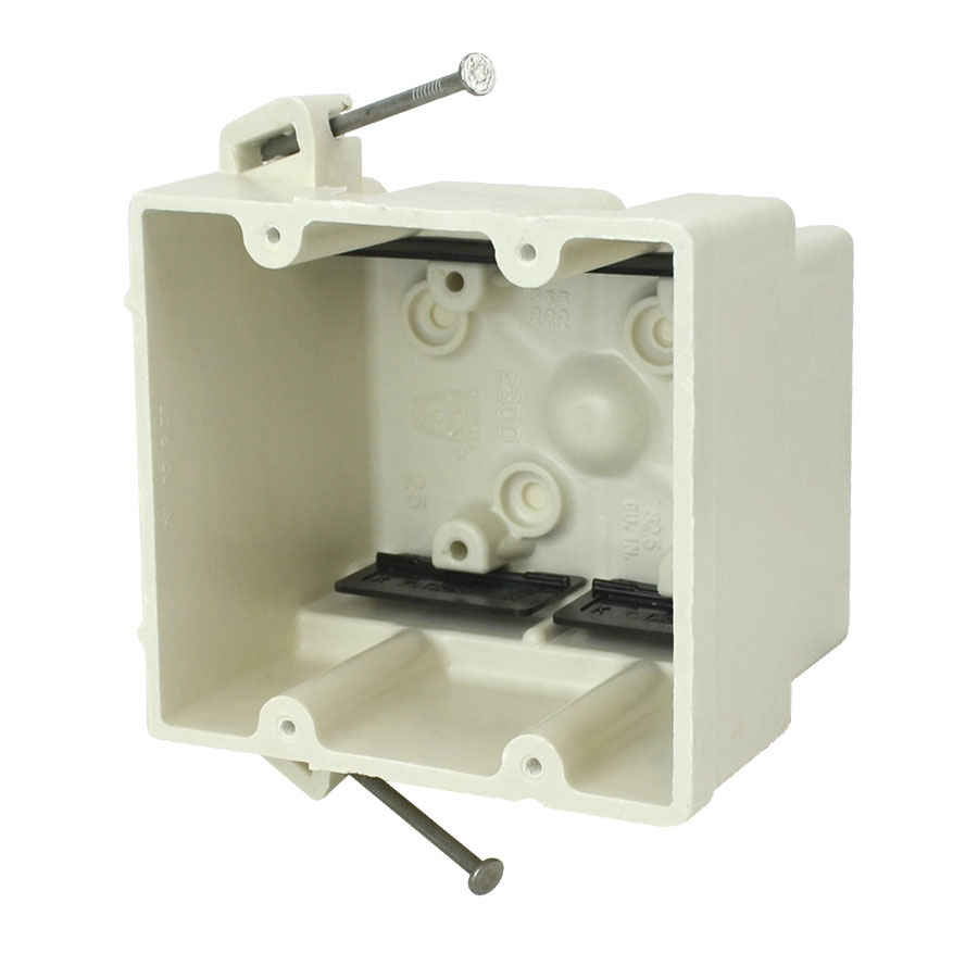 Fiberglass Box: 2-gang Nail-On