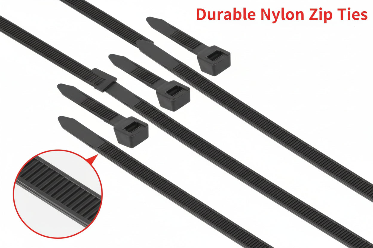 24" Black Zip Ties - 300 PCS