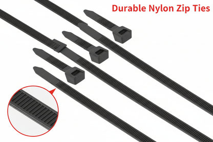 24" Black Zip Ties - 300 PCS
