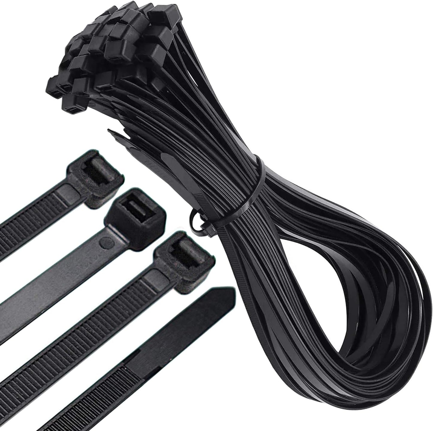 24" Black Zip Ties - 300 PCS