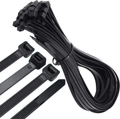 24" Black Zip Ties - 300 PCS