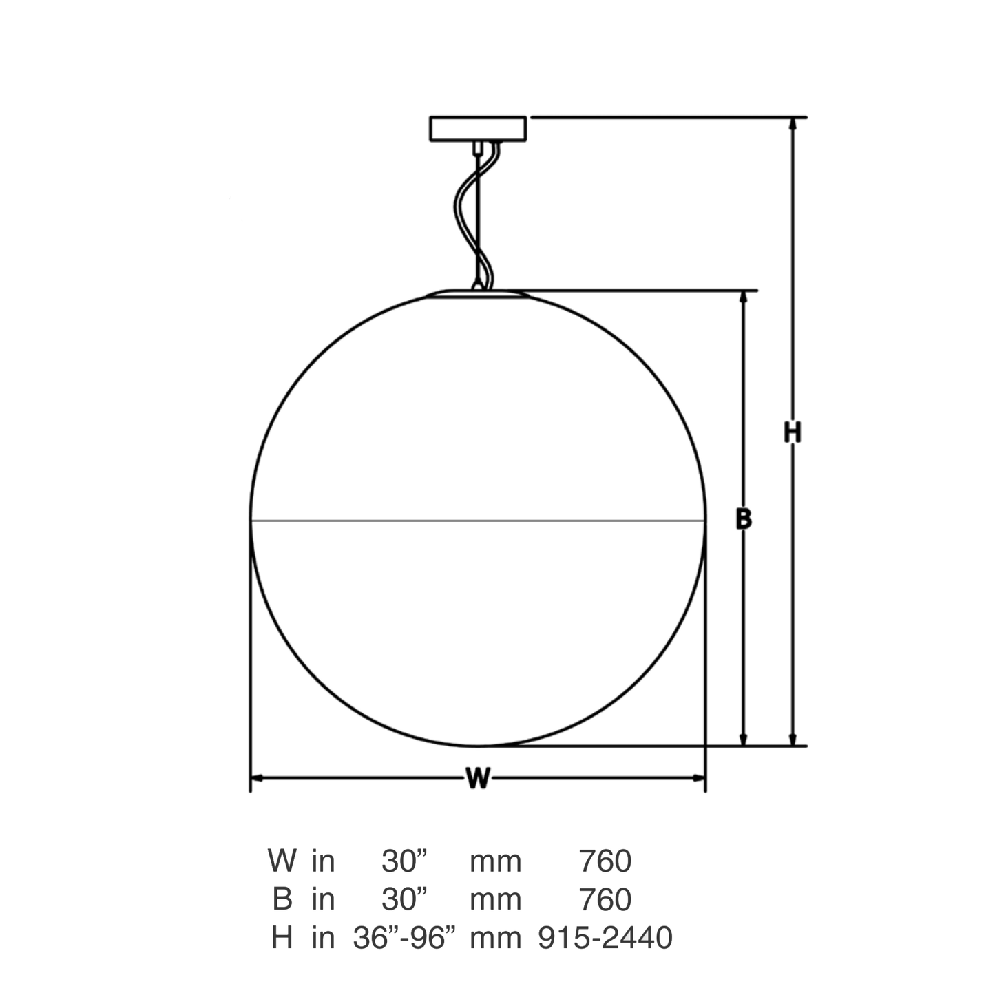 30" LED Globe Pendant