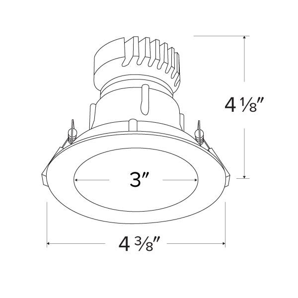 Pex™ 3" Canless Round Deep Reflector
