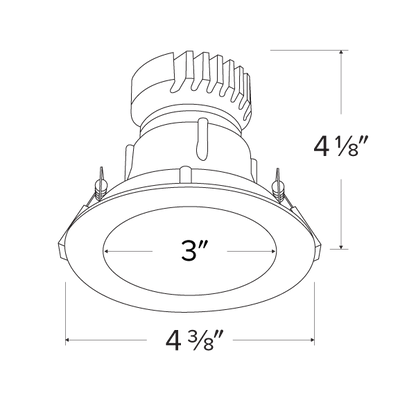 Pex™ 3" Canless Round Deep Reflector