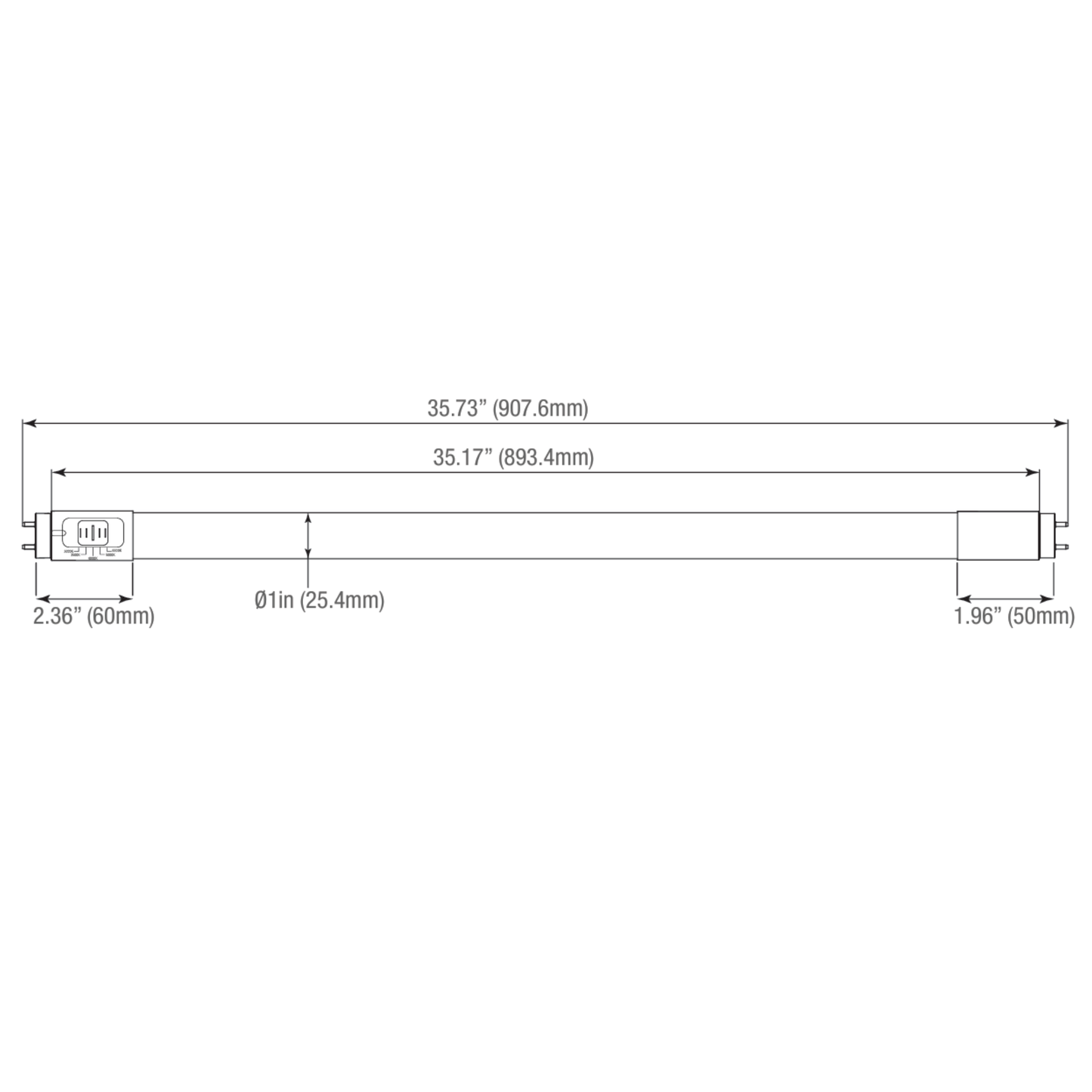 3' T8 LED Tube, A+B