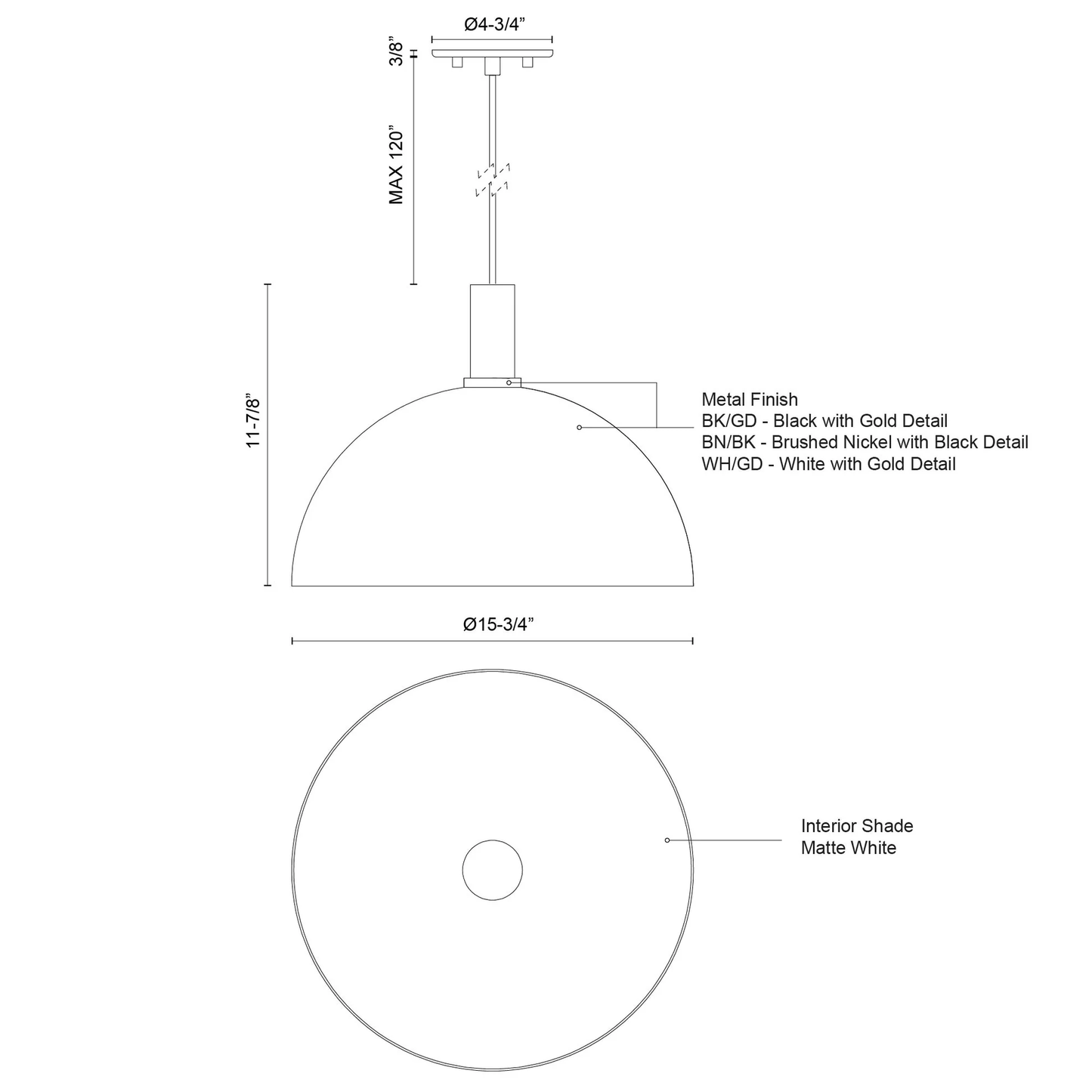 16" Archibald Pendent