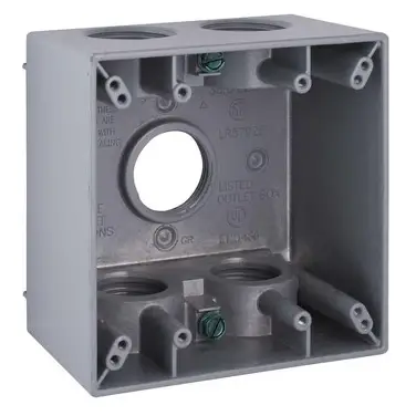 Weatherproof Box, 2 Gang, Aluminum Die Cast