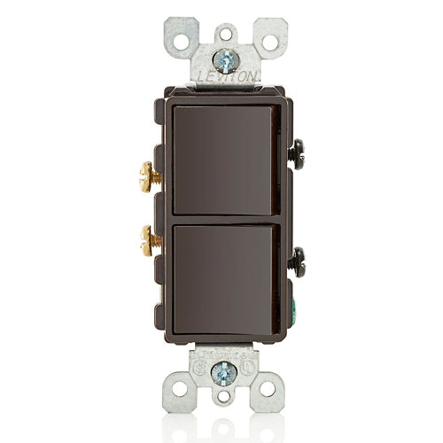 Switch: 15A Decora, 1-Pole Combination, Brown