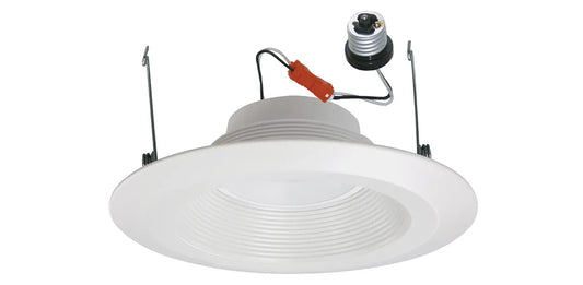 6” LED Recessed Baffle Trim, White