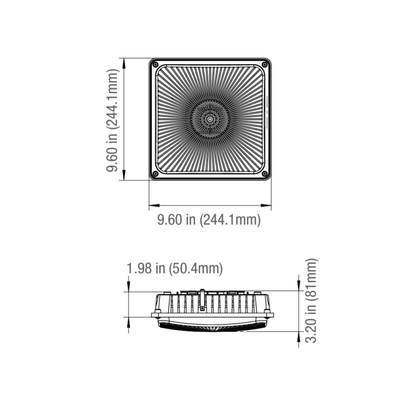 10" LED Slim Canopy, Selectable Wattage & CCT