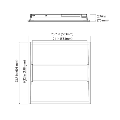 2'x2' Center Basket Troffer LED w/ Selectable Wattage & CCT3