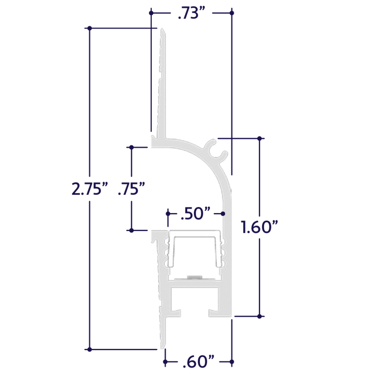 ZUVU 4' LED Arc Recessed Channel & Frosted Lens