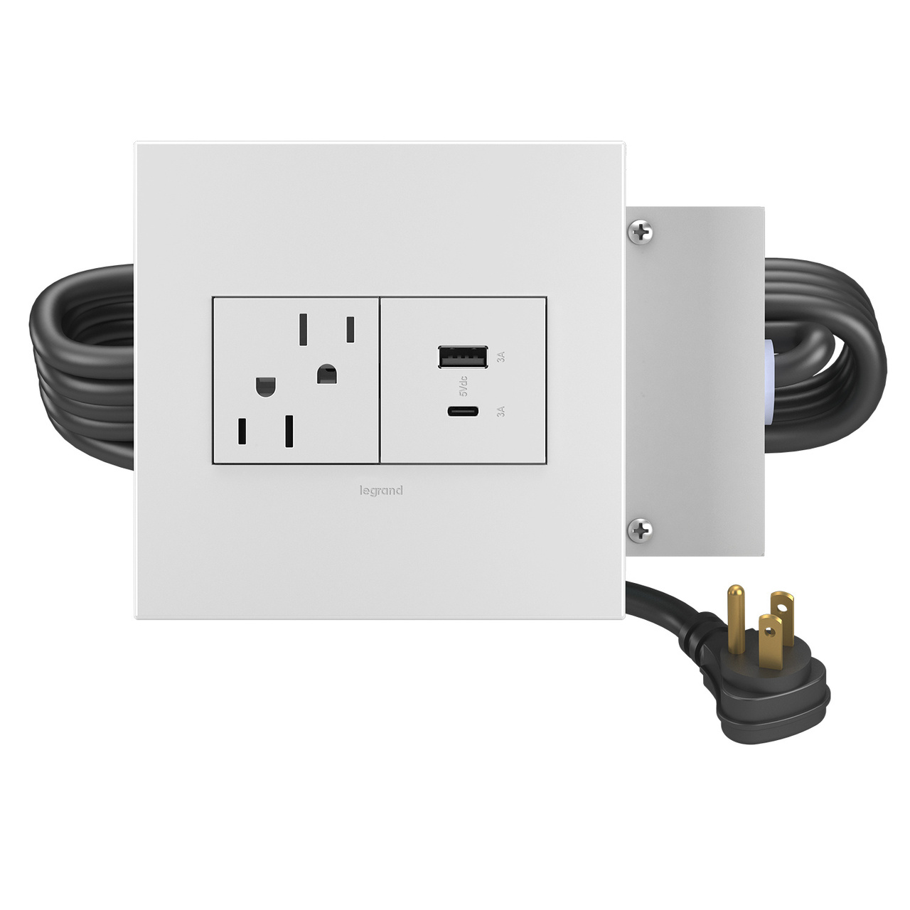 Adorne® FPC - 1 Outlet and 1 USB A/C