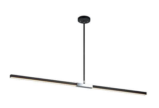 49" LED Pendant, Black/Chrome