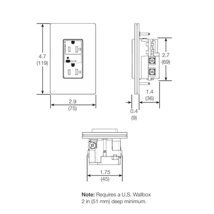Vive Wireless RF Receptacle, 15A, White