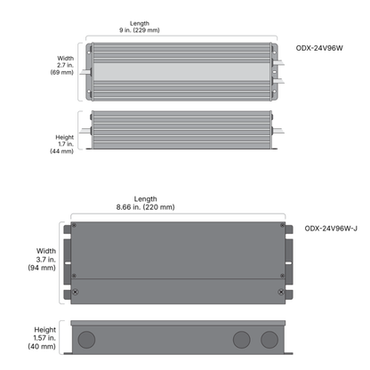 96W/24VDC Wet Location Dimmable Driver