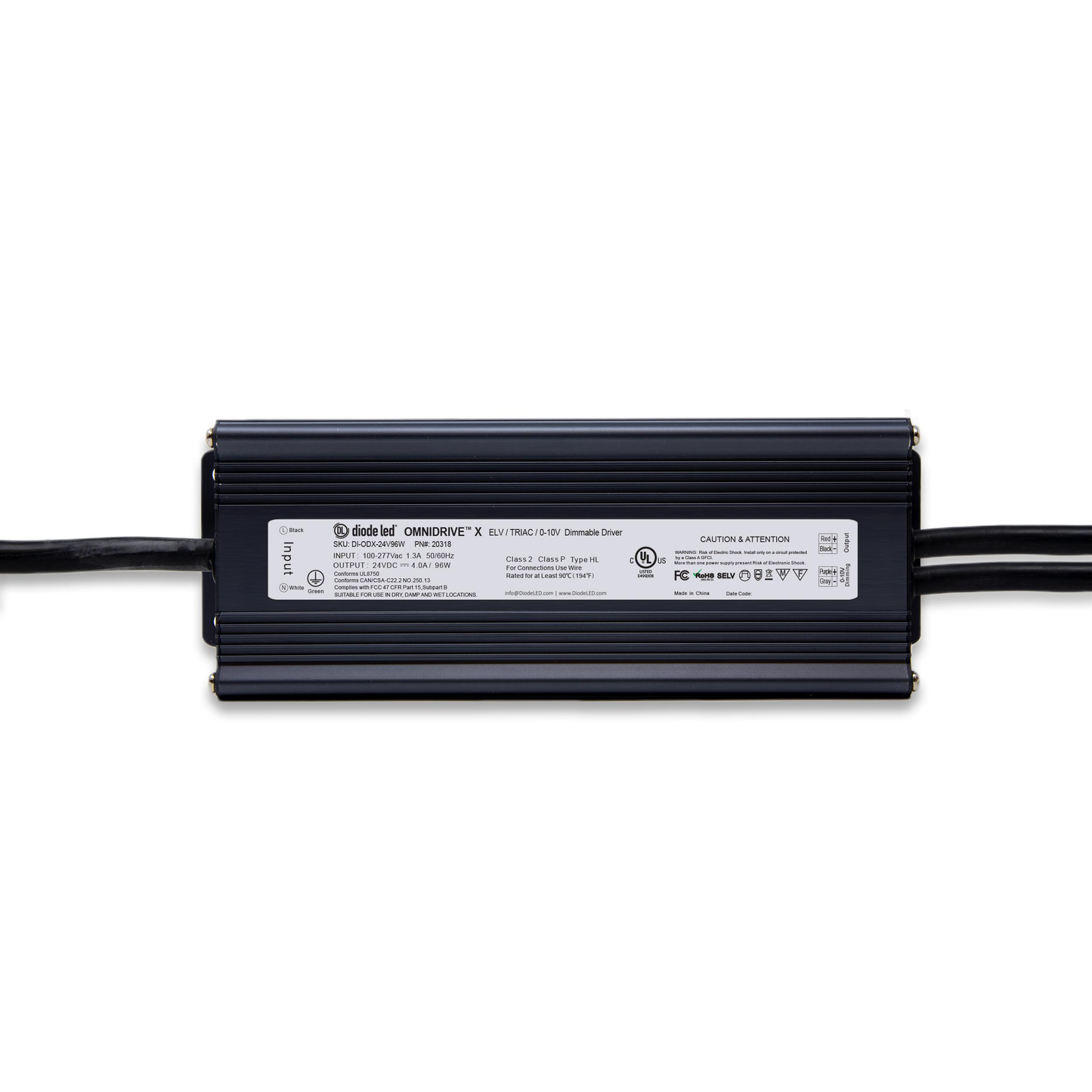96W/24VDC Wet Location Dimmable Driver