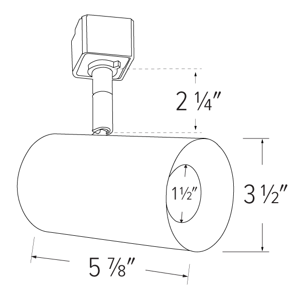 3" LED Track Head - Dimensions