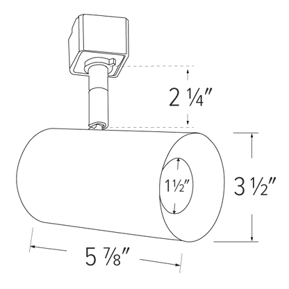 3" LED Track Head - Dimensions